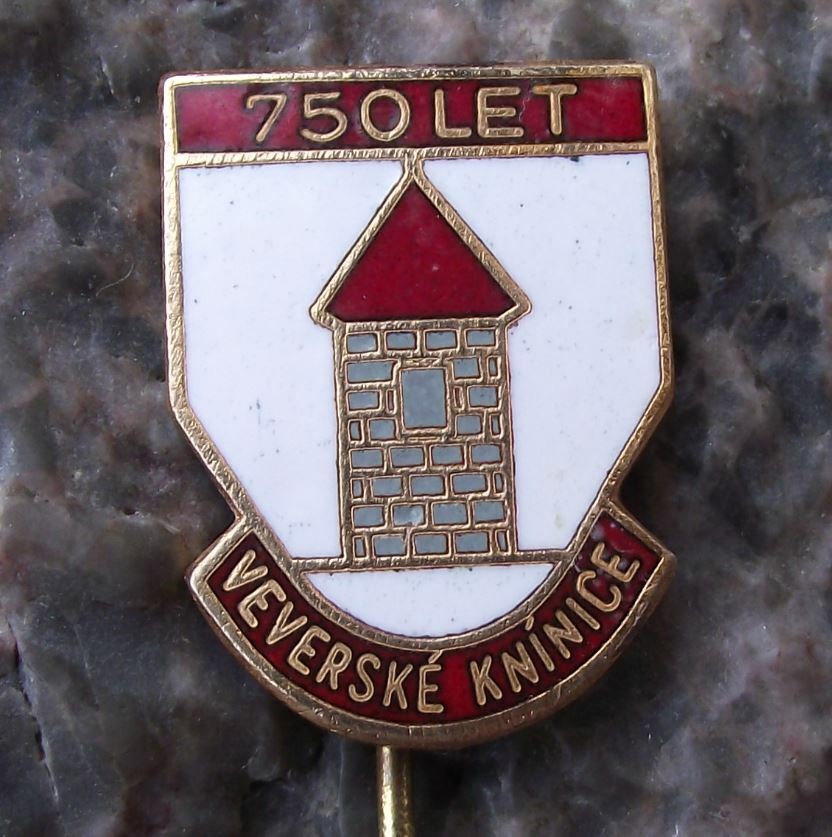 Veverske Kninic Czechoslovakia Coat of Arms 750th Anniversary Heraldic Pin Badge - Badgecrazy