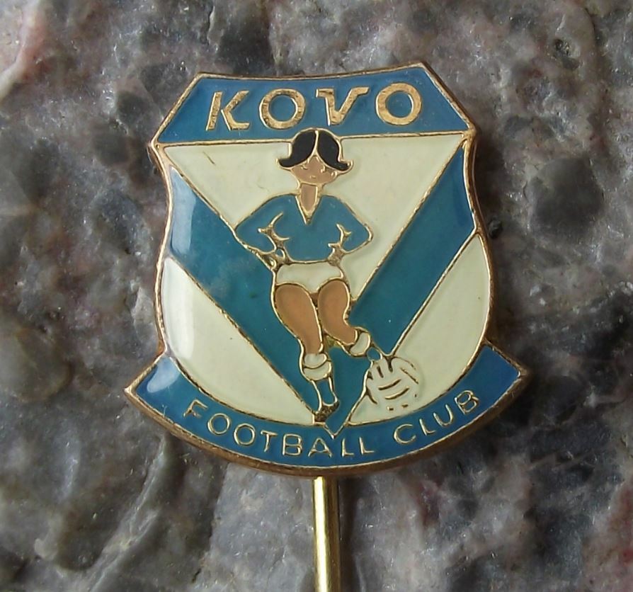 Antique Kovo Czechoslovakia Woman Logo Soccer Football Sports Club Pin Badge - Badgecrazy