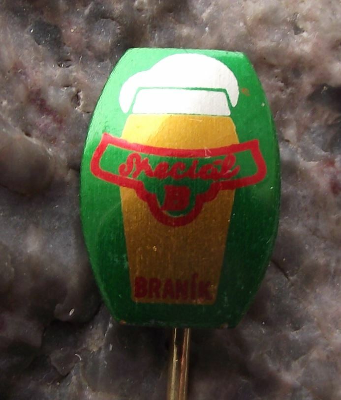 Vintage Branik Special B Czech Brewery Lager Beer Advertising Green Pin Badge - Badgecrazy