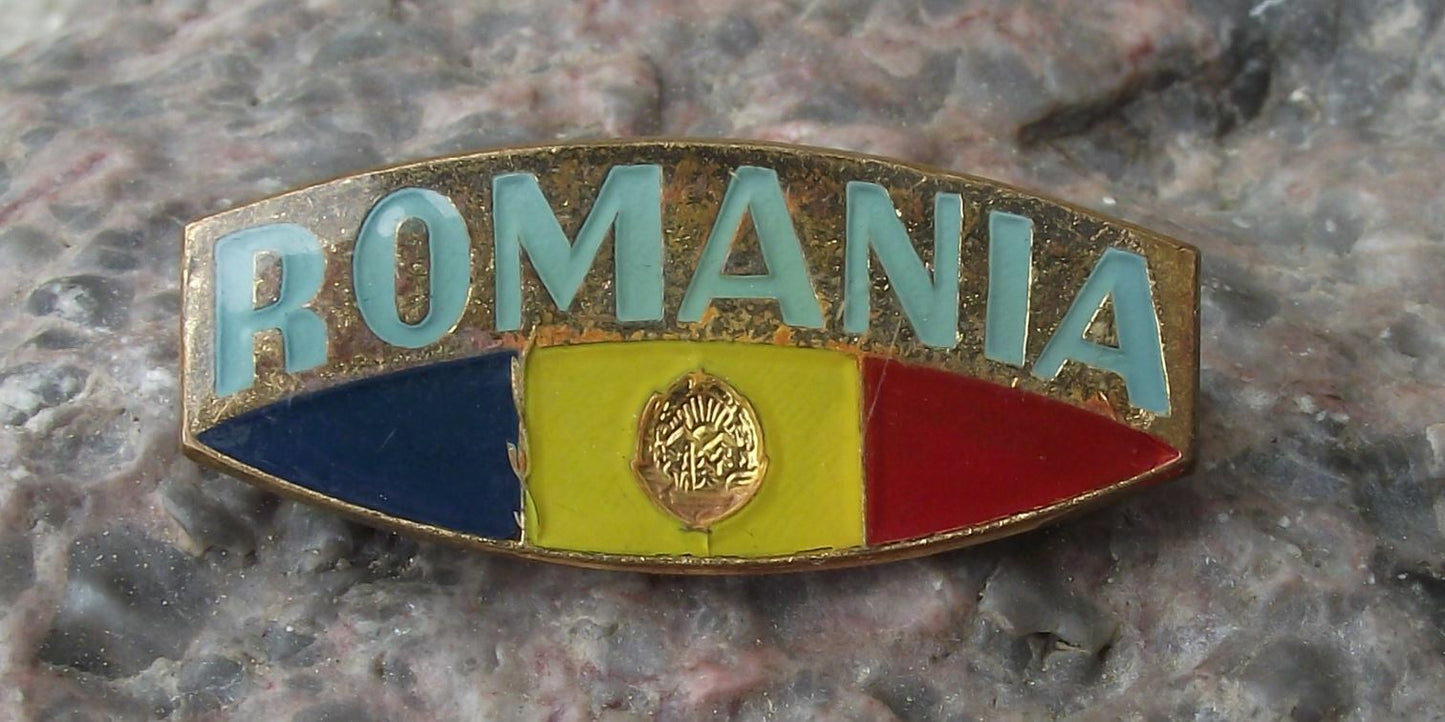 Antique Flag of Romania Anti Nicolae Ceausescu Demonstrations Freedom Pin Badge - Badgecrazy