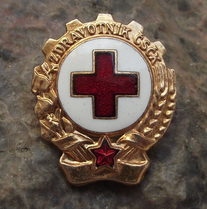 Antique Czech Red Cross Association Medical Medic Uniform First Aid Pin Badge - Badgecrazy