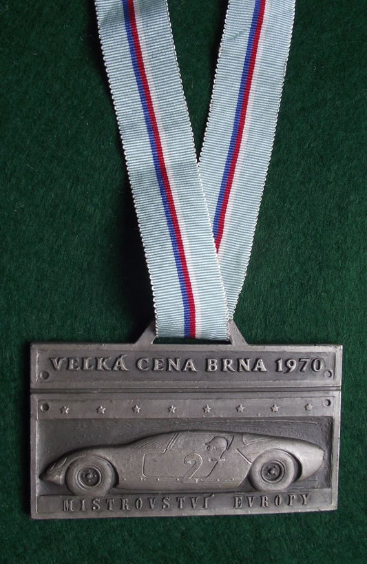 1970 FIA Official European Rally Championships Grand Prix Brno Car Ribbon Medal - Badgecrazy
