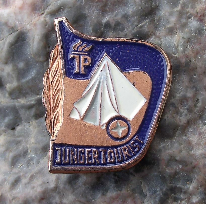 Miniature Thalmann Pioneer Young Tourist Camping Tent DDR Bronze Metal Pin Badge - Badgecrazy