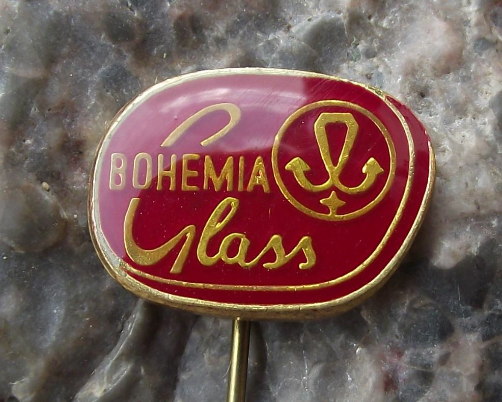 Bohemia Glass Bohemian Czech Crystal of Czechoslovakia Advertising Pin Badge - Badgecrazy