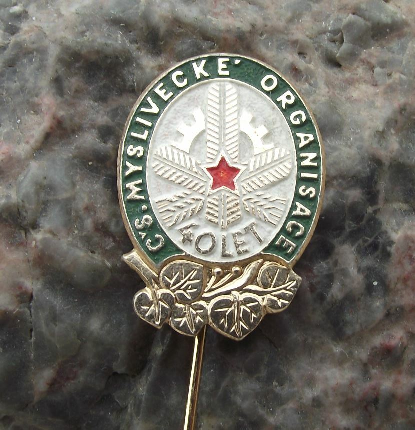 Vintage CMS Czech Hunting Association 40th Anniversary Members Hunters Pin Badge - Badgecrazy