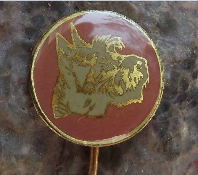 Scottish Aberdeen Terrier Scottie Dog Head Czech Breeders Association Pin Badge - Badgecrazy