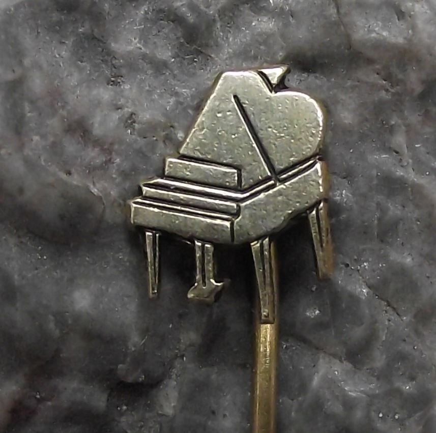 Beautiful Vintage Golden Baby Grand Piano Shaped Motif Tie Pin Badge Brooch - Badgecrazy