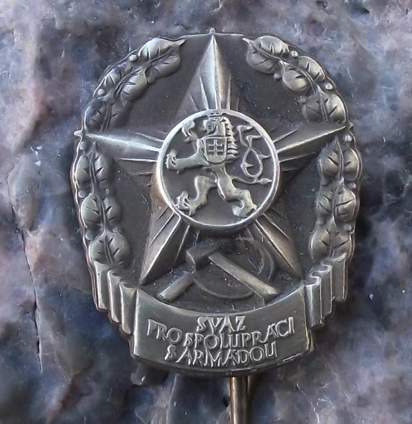Vintage Svazarm Czechoslovakia Military Army Reserves Lion Star Emblem Pin Badge - Badgecrazy
