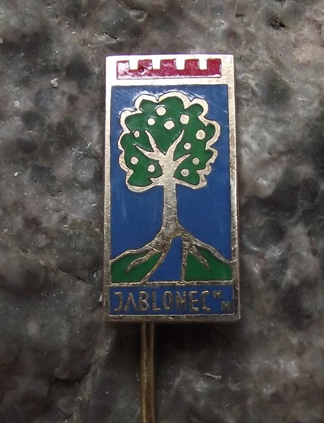 Antique Jablonec nad Nisou Heraldic Crest Apple Fruit Tree Coat Arms Pin Badge - Badgecrazy
