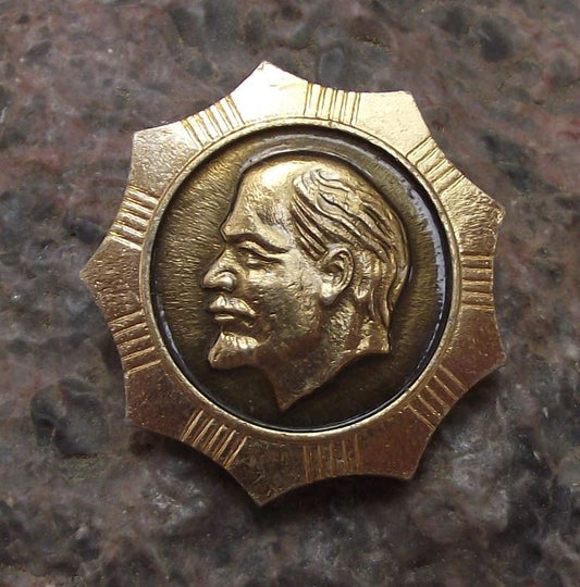 Vladimir Lenin Leader Soviet Union Communism Socialism 9 Pointed Star Pin Badge
