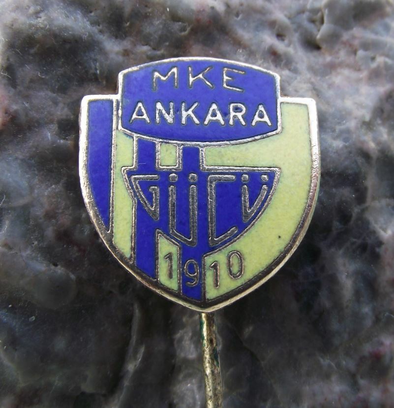 Antique MKE Ankaragucu 1910 Football Club Turkey Ankara Soccer Crest Pin Badge - Badgecrazy