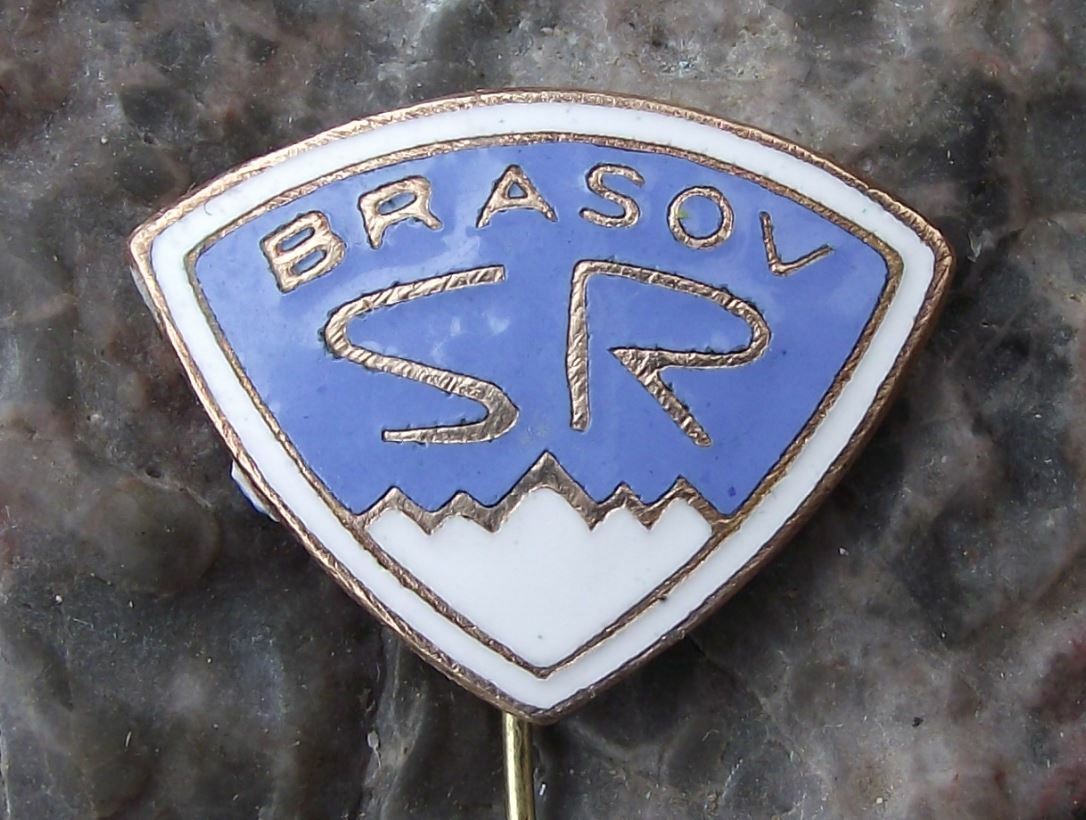 Vintage SR Brasov Romania Soccer Football Club Shield Crest Pin Badge - Badgecrazy
