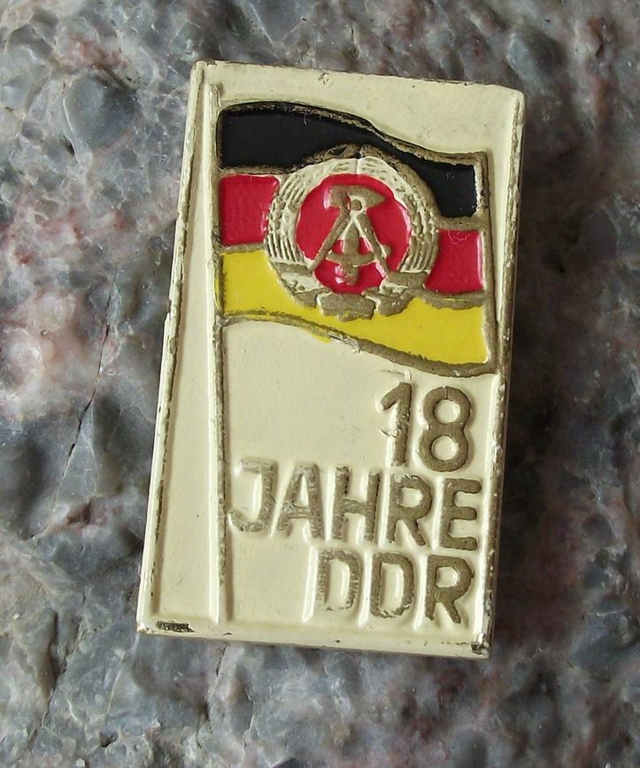 1967 East Germany DDR GDR 18th Anniversary German GDR Commemorative Pin Badge - Badgecrazy