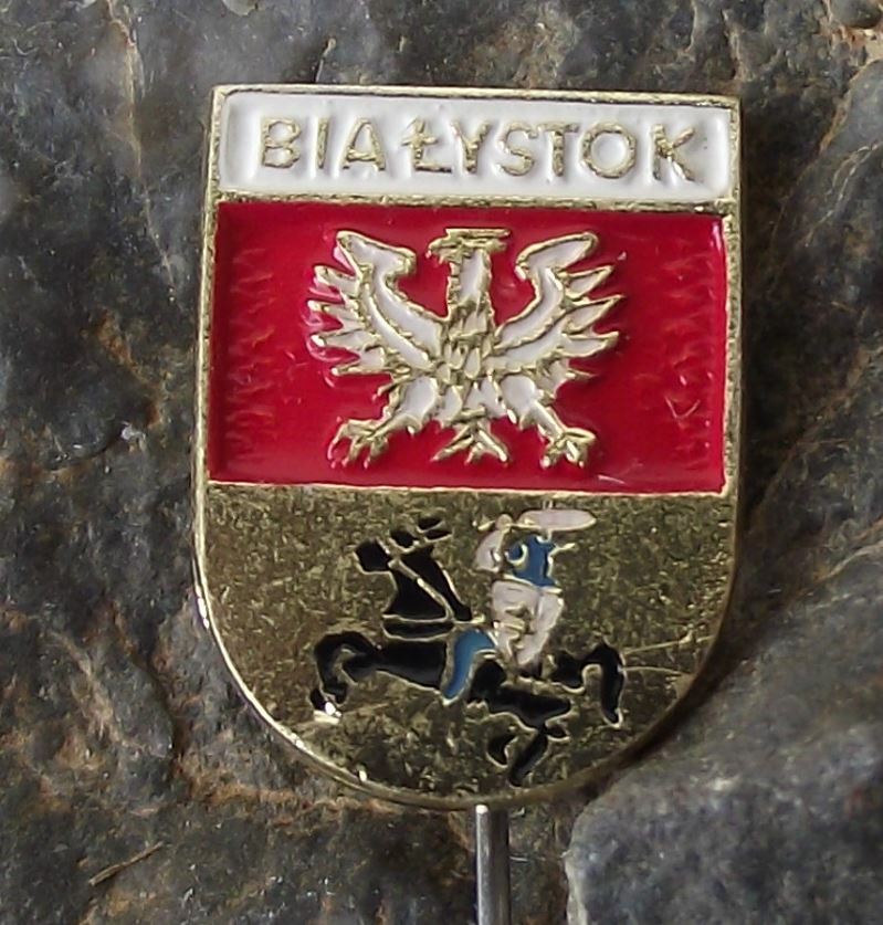 Vintage Bialystok Polish City Poland Heraldic Shield Coat of Arms Pin Badge - Badgecrazy