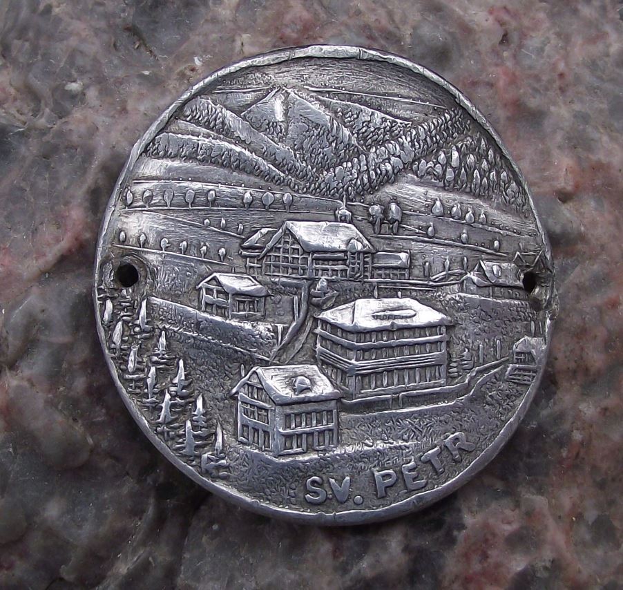Spindleruv Mlyn Svaty Petr Mountain Town Walking Lodge Stick Shield Stocknagel - Badgecrazy