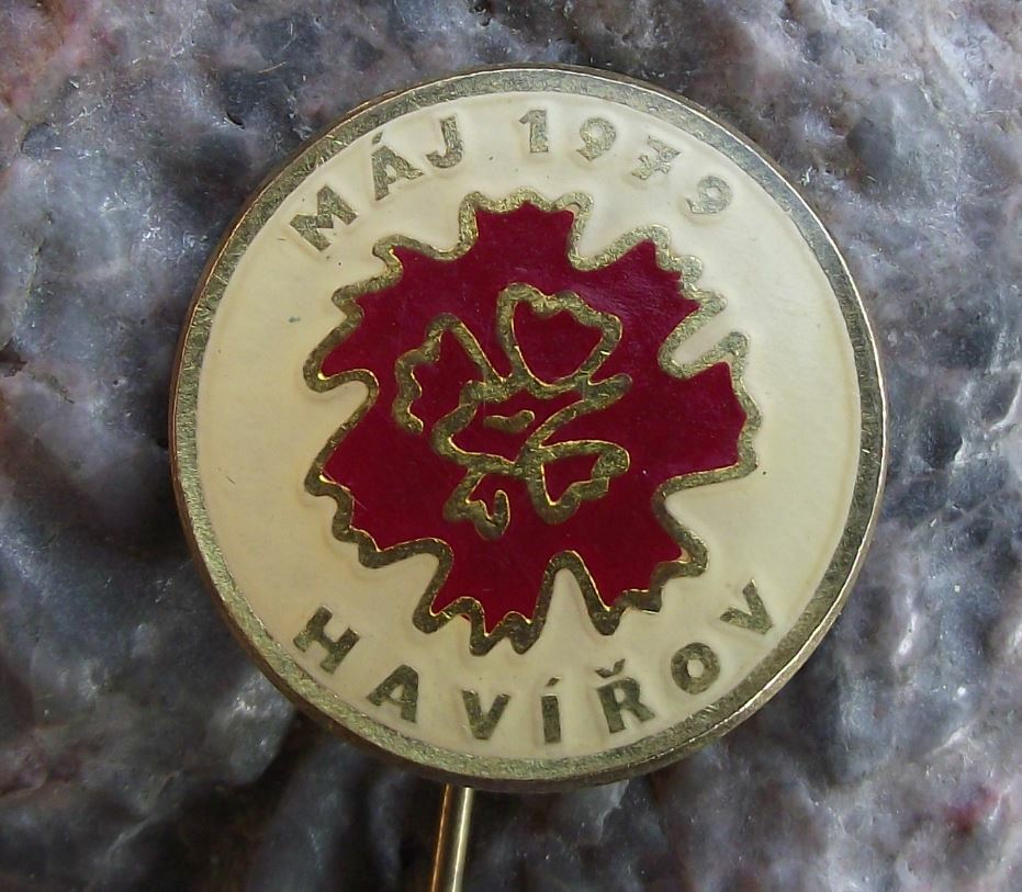 1979 Czechoslovakia Mayday Socialist Spring Havirov Carnation Flower Pin Badge - Badgecrazy
