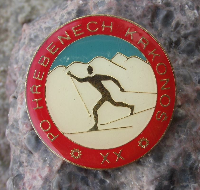 Vintage Krkonos Mountain Ridge Cross Country Ski Race 20th Anniversary Pin Badge - Badgecrazy
