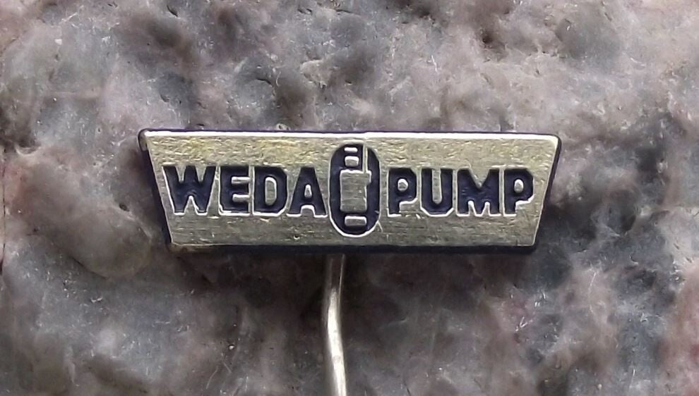 Vintage Weda Pump Underwater Drainage Slurry Pumps of Sweden Logo Pin Badge - Badgecrazy