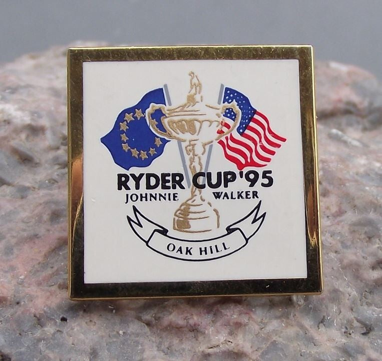1995 Ryder Cup Johnnie Walker Oak Hill Golf Tournament EU vs USA Pin Badge - Badgecrazy