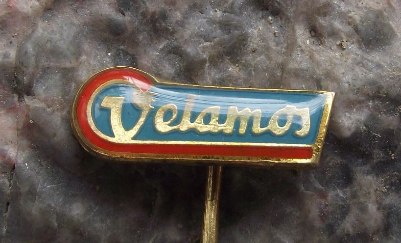 Vintage Velamos Bicycle & Motorbike WorksCycle Bike Advertising Logo Pin Badge - Badgecrazy