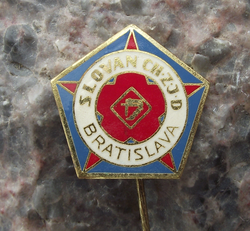 Antique TJ SK Slovan Bratislava Czechoslovakia Football Soccer Club Pin Badge - Badgecrazy