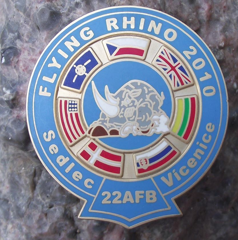 2010 NATO Military Army Exercises Flying Rhino 22nd Air Force Base AFB Pin Badge - Badgecrazy