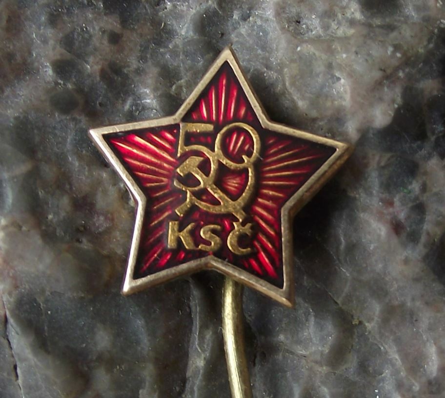 1971 Czechoslovakia Communist Party KSC 50th Anniversary Political Pin Badge - Badgecrazy