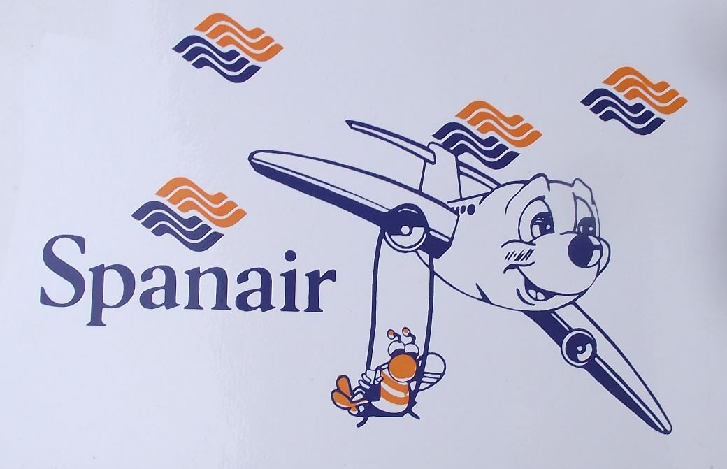 Vintage Spanair Spanish Spain Passenger Airlines Baggage Sticker Decal - Badgecrazy