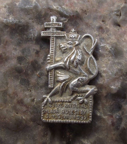 1937 Czechoslovakia Mlada Boleslav Catholic Conference Meeting Pin Badge