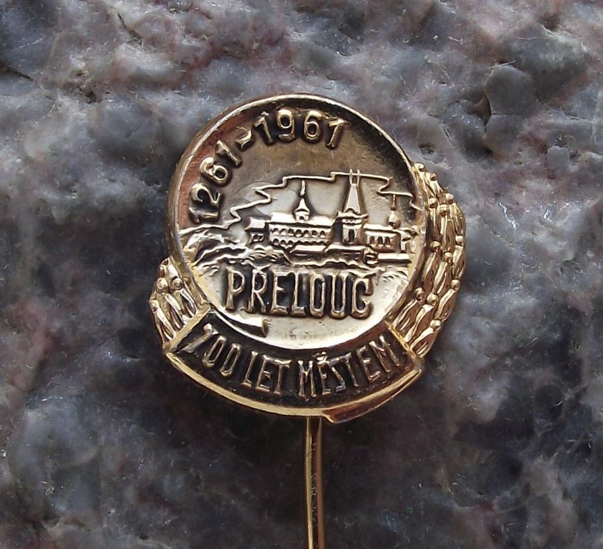 1961 Prelouc Czech City 600th Anniversary Tourist Souvenier Pin Badge - Badgecrazy