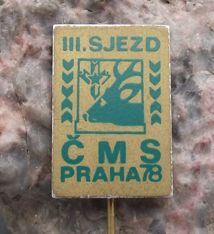 1978 CMS Czech Hunting Association 3rd National Convention Stag Deer Pin Badge - Badgecrazy