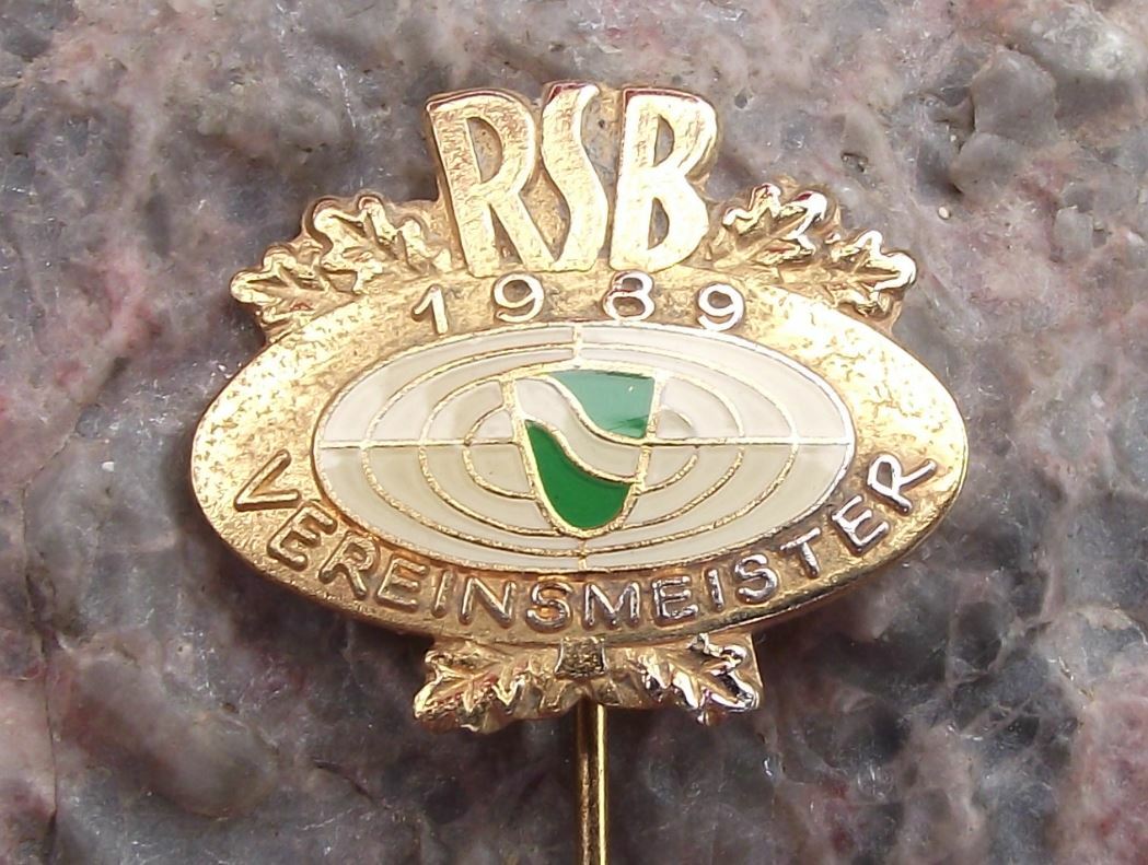1989 Rheinland Shooting German Defence Association Club Champion Pin Badge - Badgecrazy