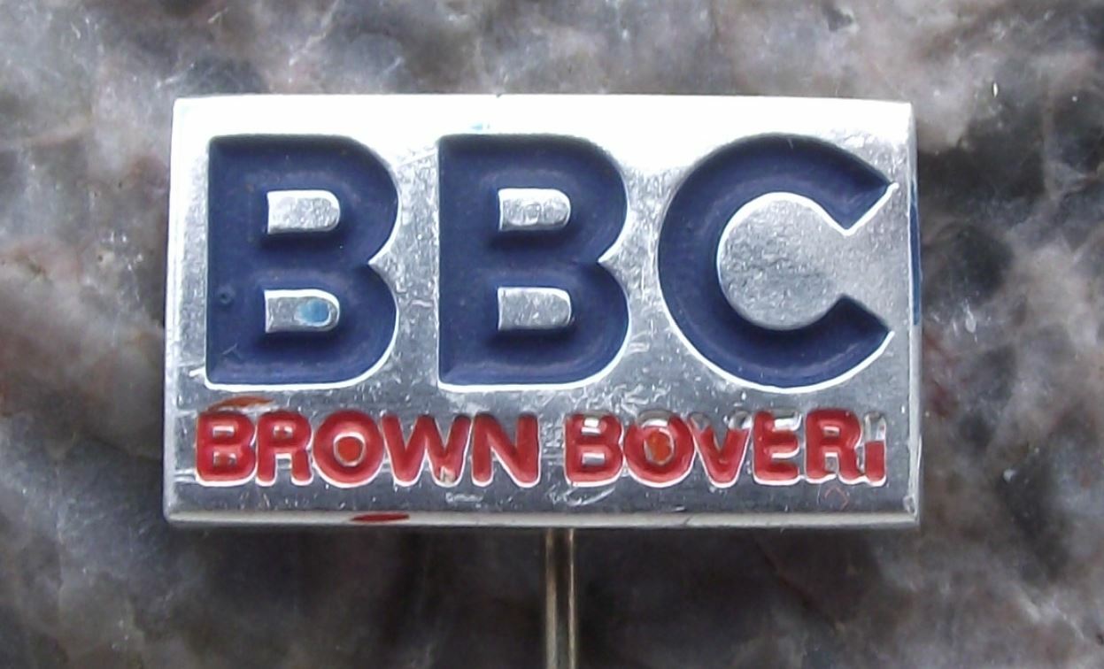 Vintage BBC Brown Boveri Swiss Engineering Maschinenfabrik Oerlikon Pin Badge - Badgecrazy