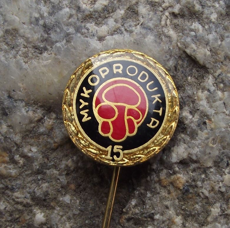 Vintage Button Edible Mushrooms Fungus Mycologist 15th Anniversary Pin Badge - Badgecrazy