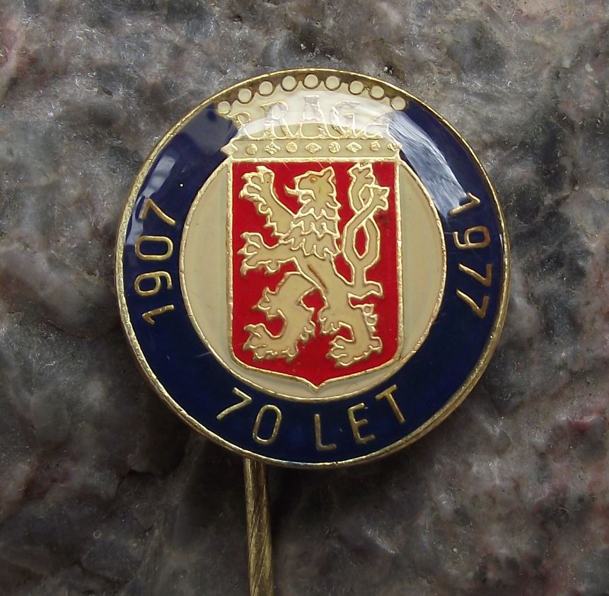 1977 Praga Czech Car Bus & Truck Panzer Tank Company 70th Anniversary Pin Badge - Badgecrazy