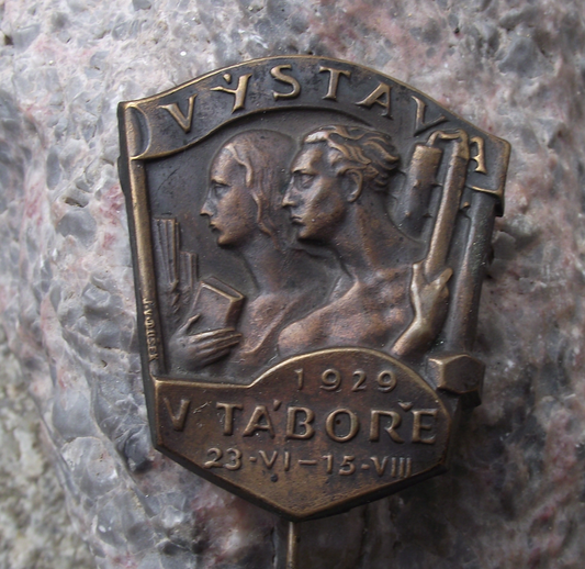 1929 Rare Czechoslovakia National Exhibition Show Expo Tabor Pin Badge