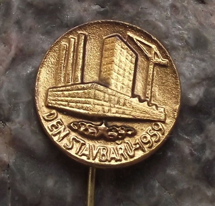 1959 Construction Building Workers Builders Day National Trade Union Pin Badge - Badgecrazy