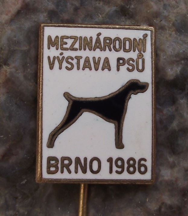 1986 Pointer Breed World Champion International Dog Show Event Brno Pin Badge - Badgecrazy