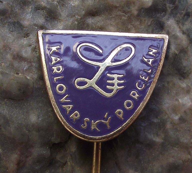 Antique Thun Karlovarsky Czech Porcelan Porcelain Ceramics Factory Pin Badge