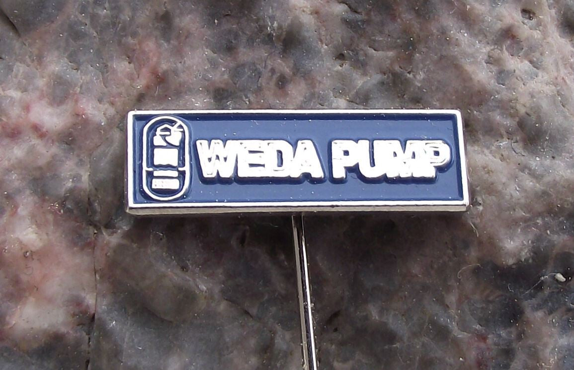 Vintage Weda Pump Submersible Drainage Slurry Pumps of Sweden Logo Pin Badge - Badgecrazy