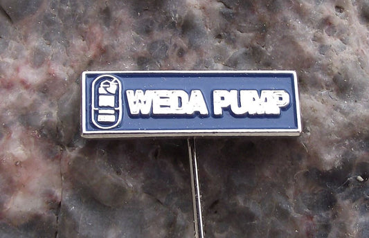 Vintage Weda Pump Submersible Drainage Slurry Pumps of Sweden Logo Pin Badge - Badgecrazy