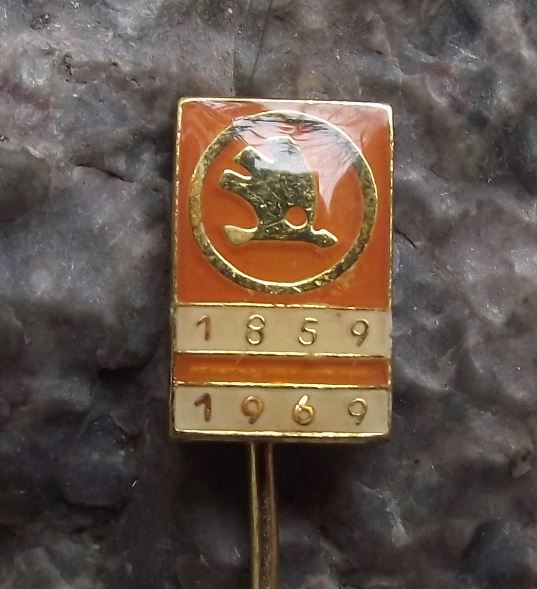 1969 Skoda Autos Company Czech Motor Car Maker 110th Anniversary Pin Badge - Badgecrazy