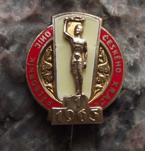 1965 Champion of Southern Czechoslovakia Sports Award 1st First Place Pin Badge - Badgecrazy