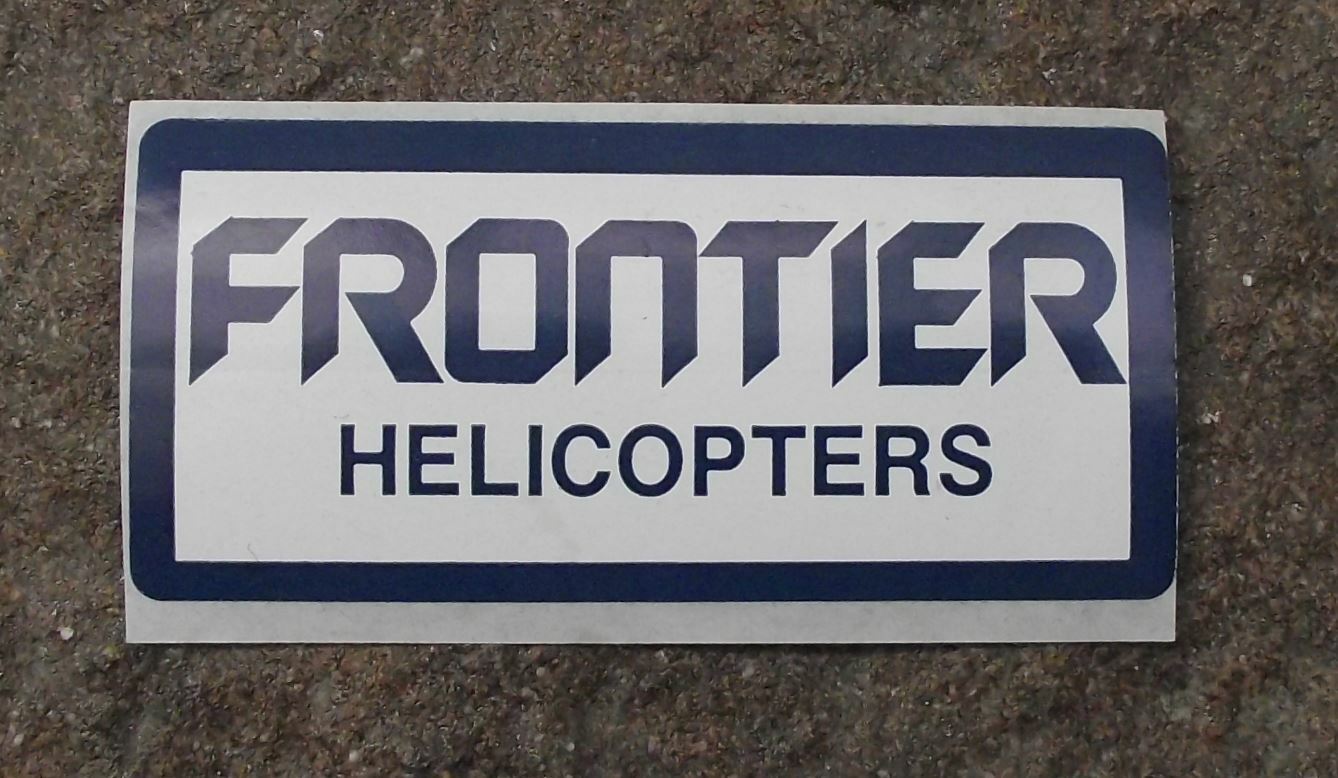 Vintage Frontier Helicopters Aviation Sticker Decal - Badgecrazy