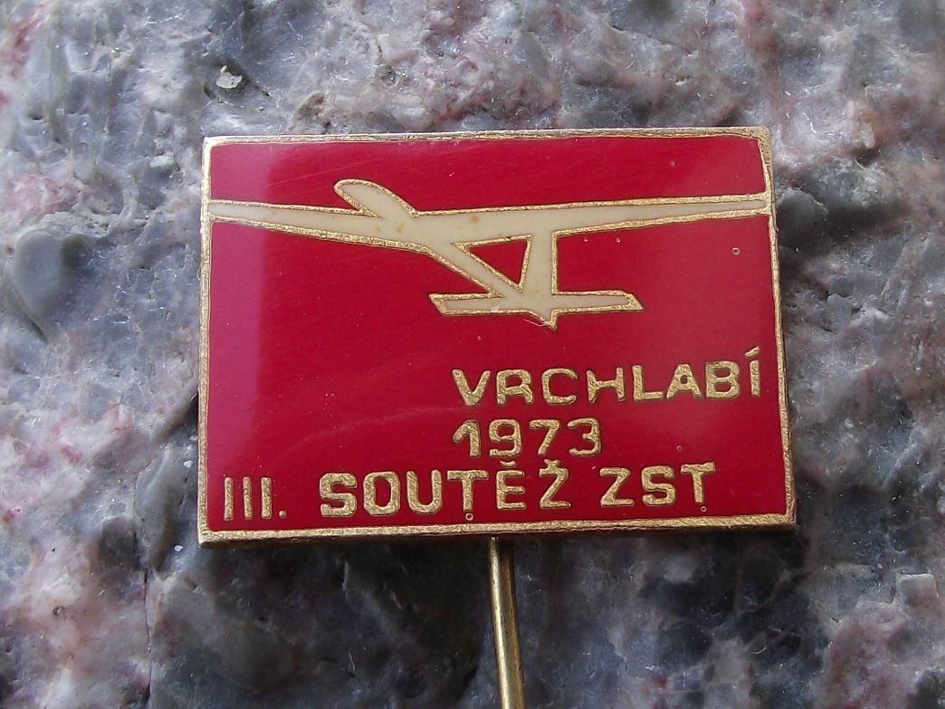 1973 Czechoslovakia 3rd Scale Model Glider Flying Competition Aircraft Pin Badge - Badgecrazy