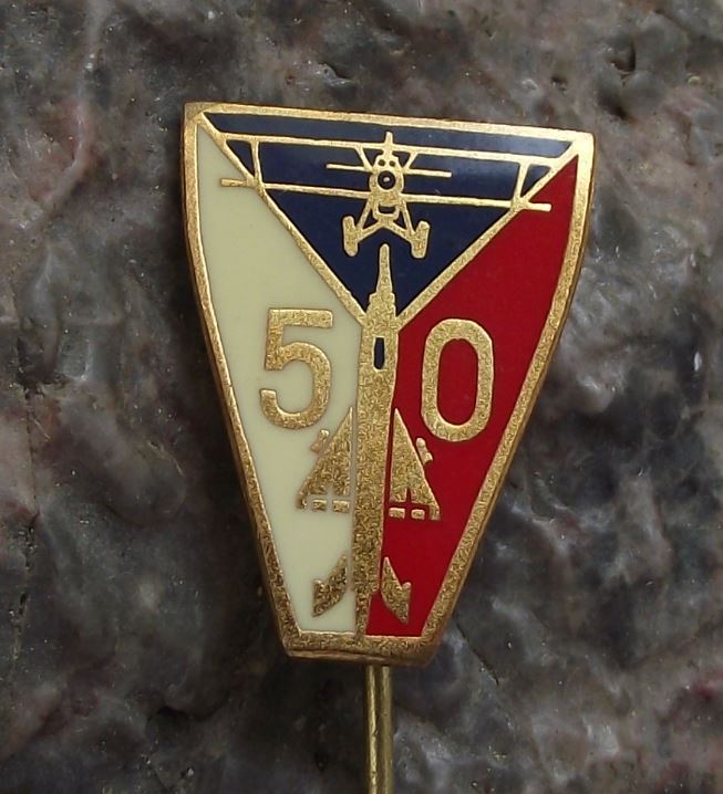 1968 Czech Air force 50th Anniversary Mig 21 Aero A-30 Commemorative Pin Badge - Badgecrazy