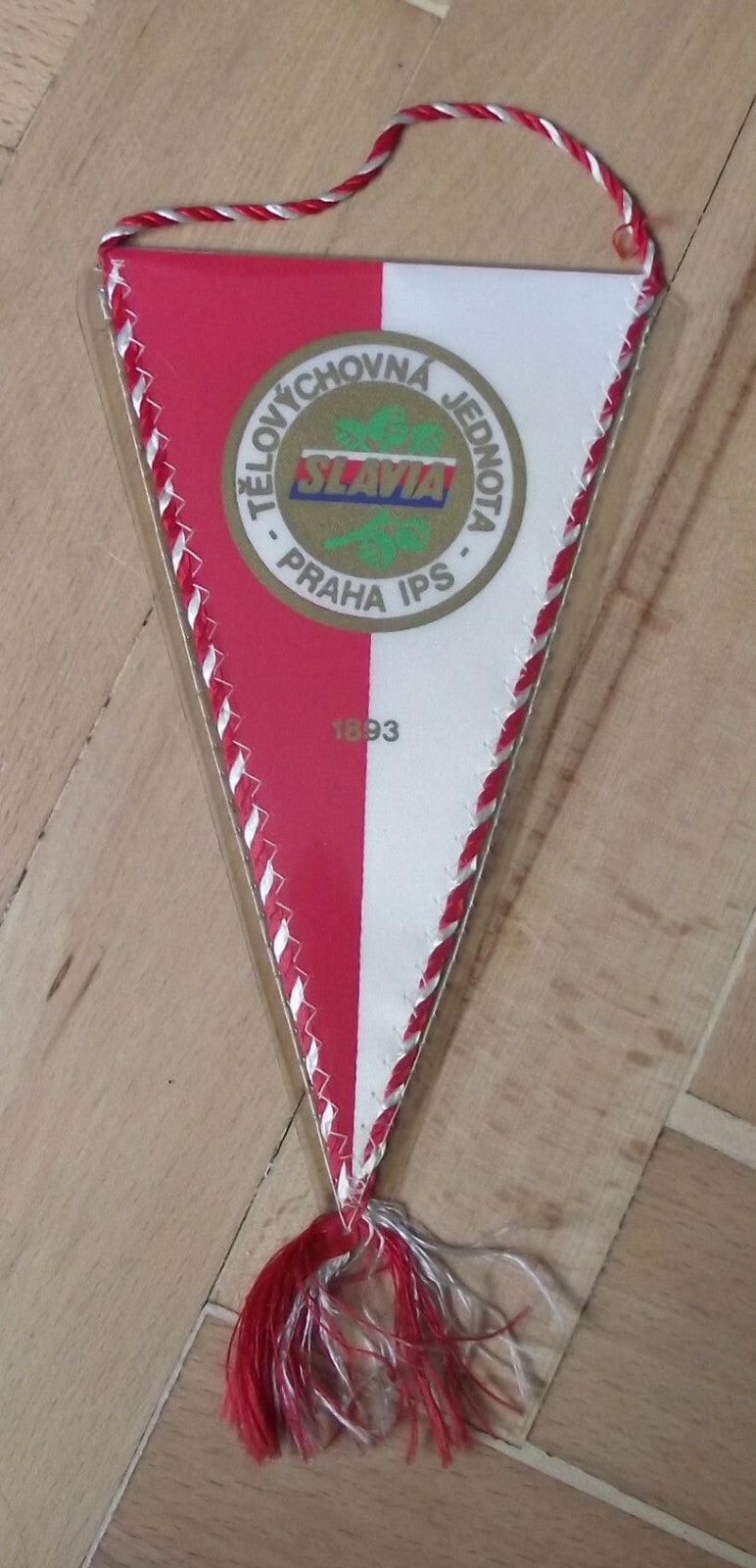 1985 Slavia Prague Praha Czechoslovakia Football Sports Club Pennant Flag - Badgecrazy