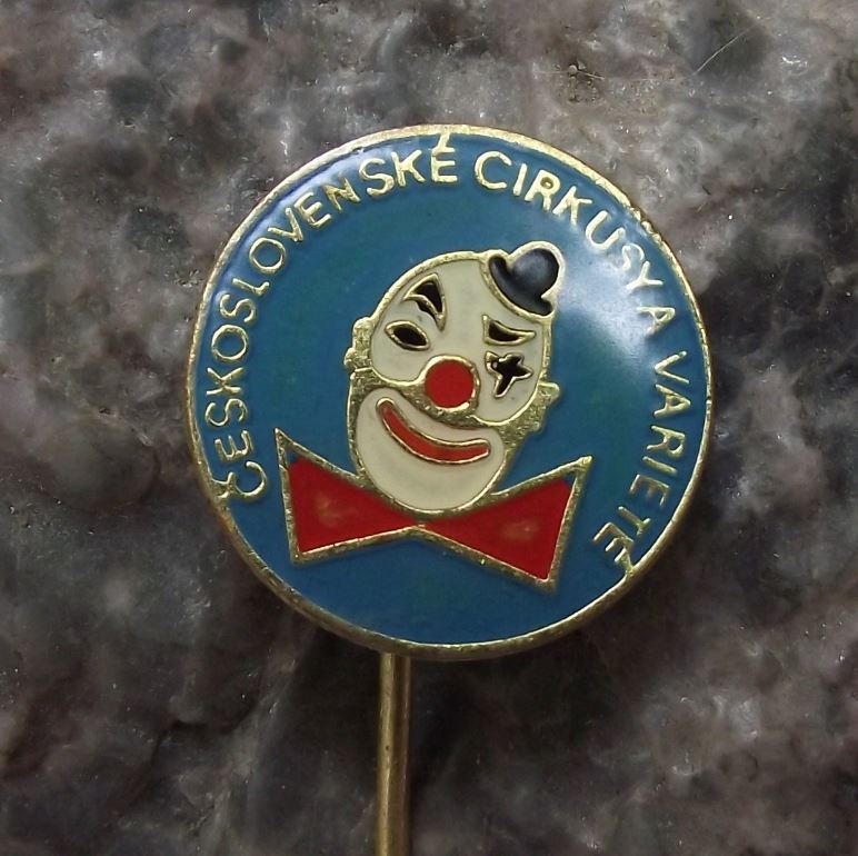 Czechoslovakia State Circus Classic Red Nose Clown & Bow Tie Face Pin Badge - Badgecrazy