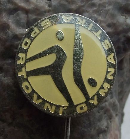 Sports Gymnastics Handstand and Jumping Stag Leap Poses Czech Sports Pin - Badgecrazy