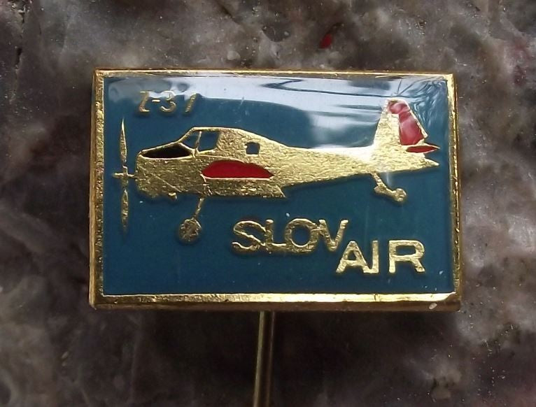 Vintage Slov Air Slovair Slovakia Airlines Z-37 Z 37 Bee Aircraft Pin Badge - Badgecrazy